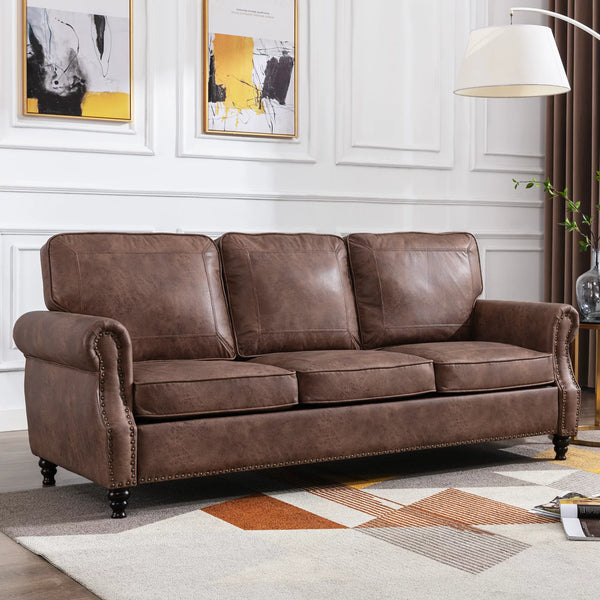 Faux Leather Sofa Couch
