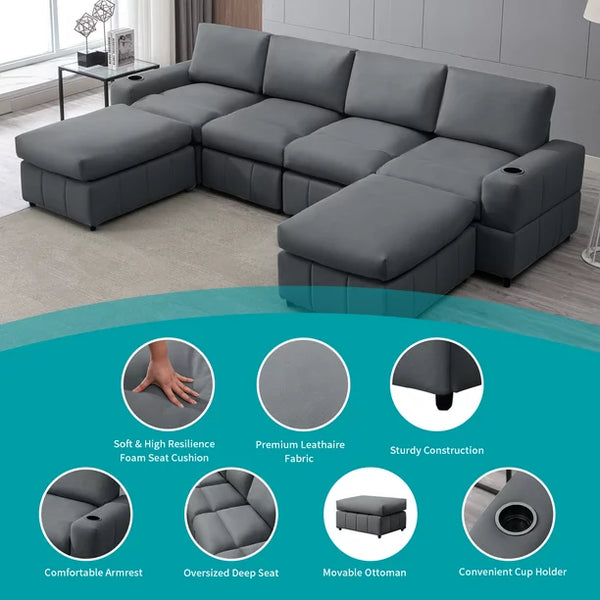Modular Tufted Lounge Couch Set