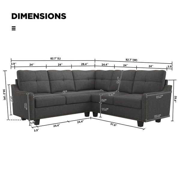 WindsorFauxSectional Sofa Couch