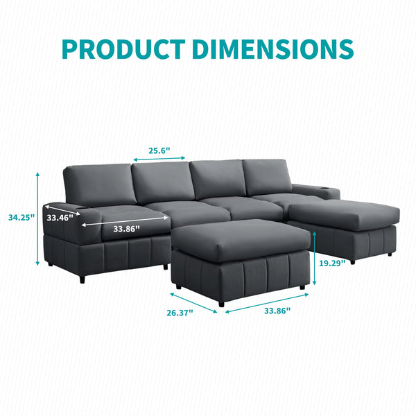 Modular Tufted Lounge Couch Set