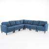 Piece Dark Grey Fabric Sectional Couch