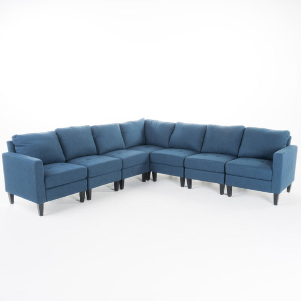 Piece Dark Grey Fabric Sectional Couch