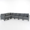 Piece Dark Grey Fabric Sectional Couch