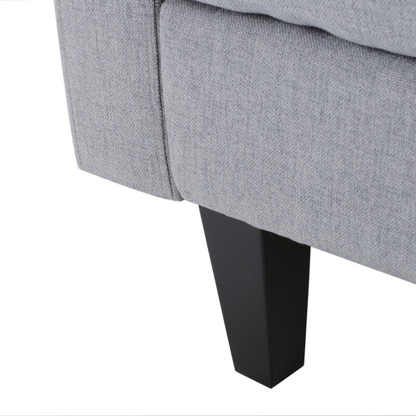 Piece Dark Grey Fabric Sectional Couch
