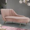 Johnnathon Velvet Left-Arm Chaise Recessed Arms