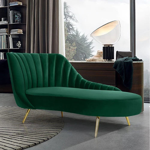 Johnnathon Velvet Left-Arm Chaise Recessed Arms