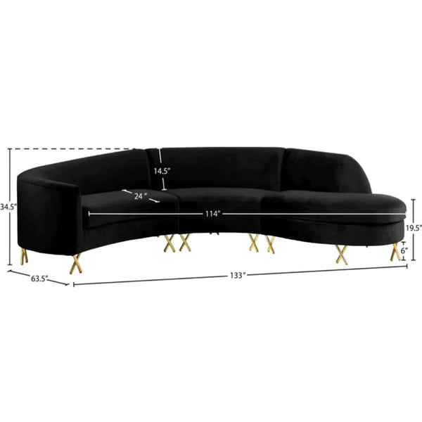 Jackson Luxury Upholstered Curved Sofa