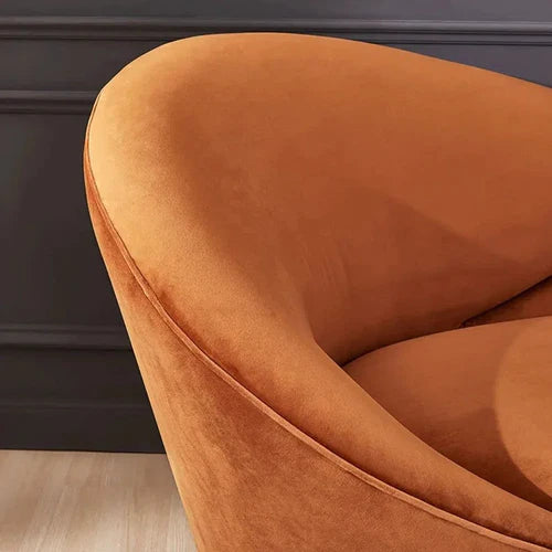 Velvet Round Arm Vintage Style Lounger
