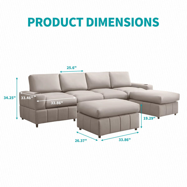 Modular Tufted Lounge Couch Set