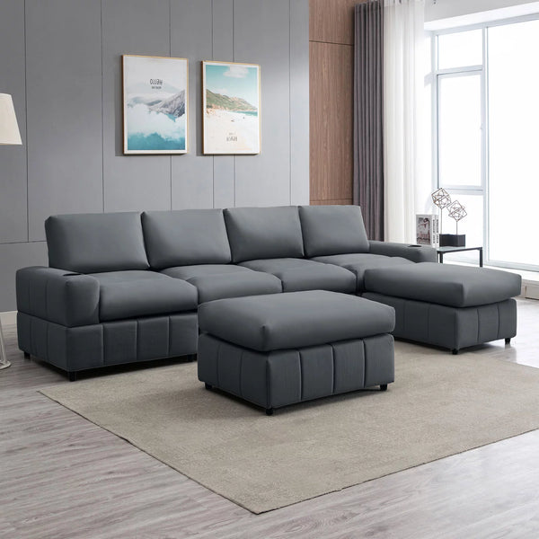 Modular Tufted Lounge Couch Set