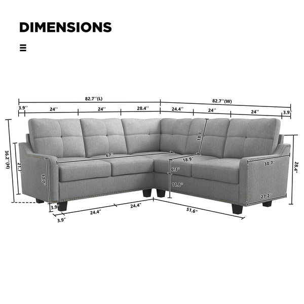 WindsorFauxSectional Sofa Couch