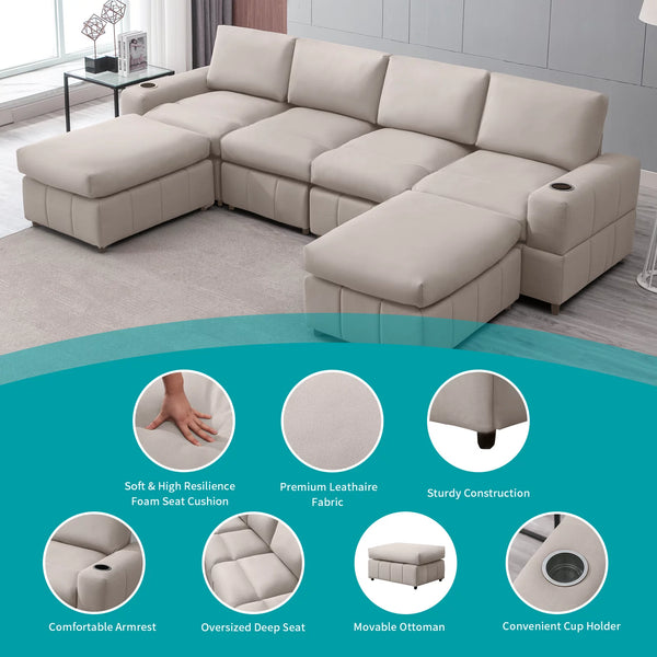 Modular Tufted Lounge Couch Set