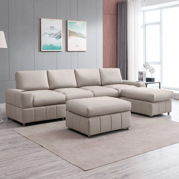 Modular Tufted Lounge Couch Set