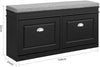 Padded Seat Cushion, Hallway Bench, Shoe Rack With Seat (Black)