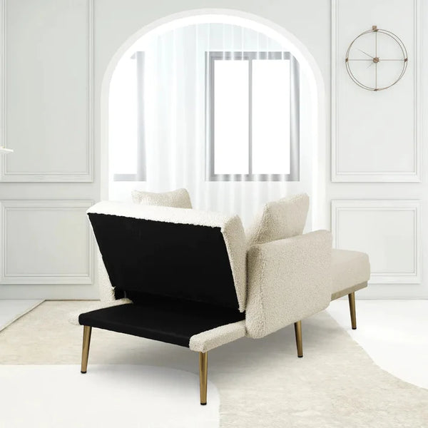 Stylish Tufted Two Arm Flared Arms Reclining Chaise Lounge