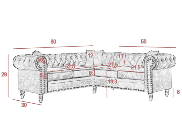 Chesterfield Vintage Sectional Sofa