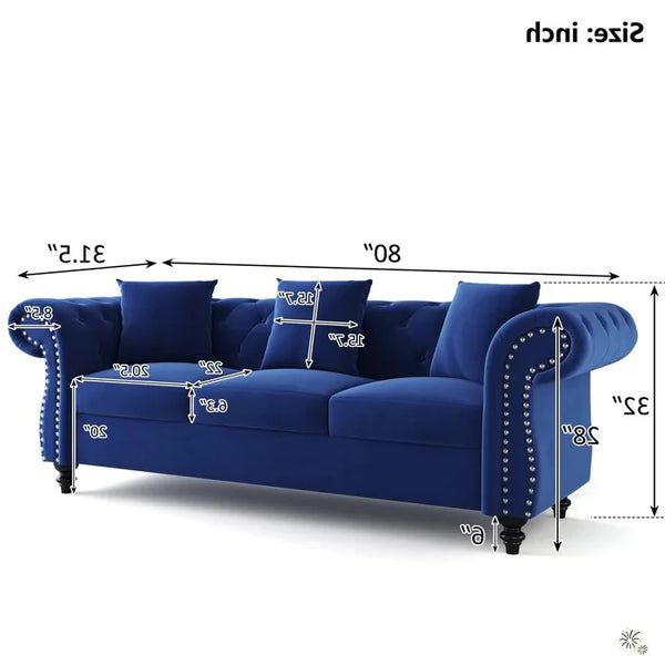 Rolled Arm Chesterfield Sofa Couch