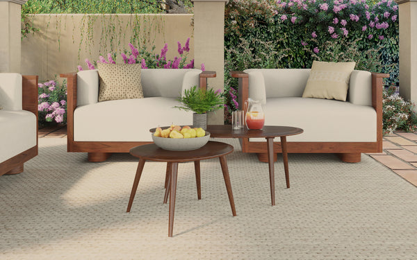 Rafel Wood Plated Sofa Couch