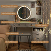 Round Mirror White Dressing Table