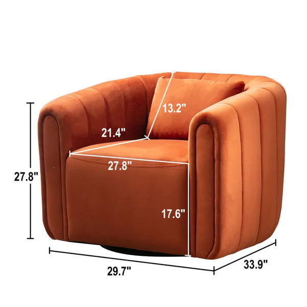 Ebello Oversize Velvet Swivel Accent Chair