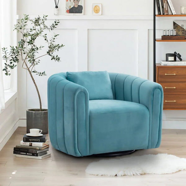 Ebello Oversize Velvet Swivel Accent Chair