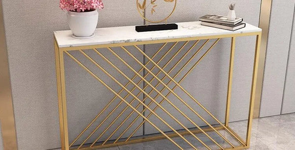 Posh Metal console Marble top
