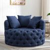 Wide Tufted Swivel Barrel Lounge