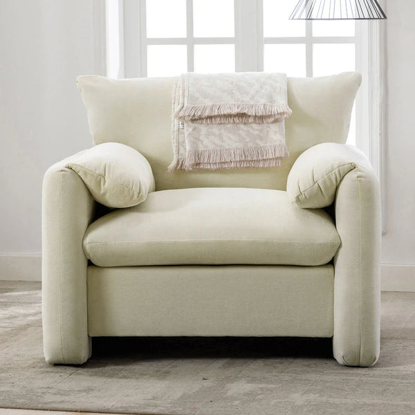Modern Chenille Oversized Armchair Accent Chair Single