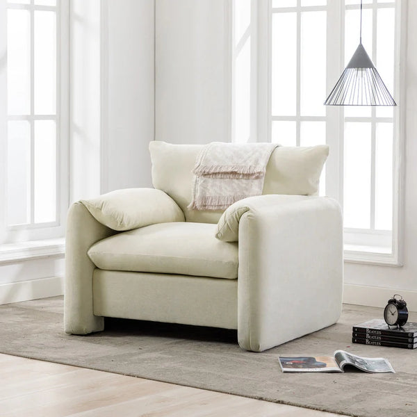 Modern Chenille Oversized Armchair Accent Chair Single