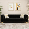 Velvet Square Arm Sofa