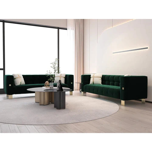 Velvet Square Arm Sofa