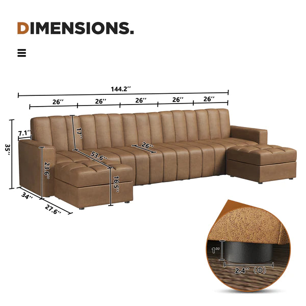 Honbay Chestered Tufted Modular Sofa