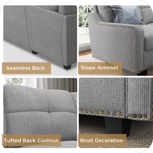 WindsorFauxSectional Sofa Couch