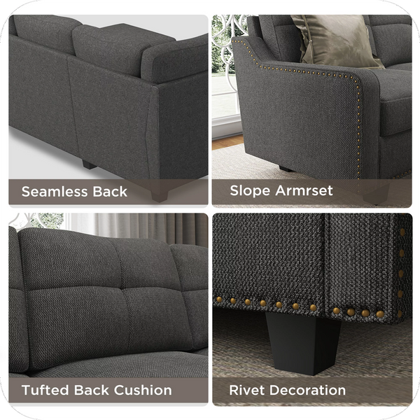 WindsorFauxSectional Sofa Couch