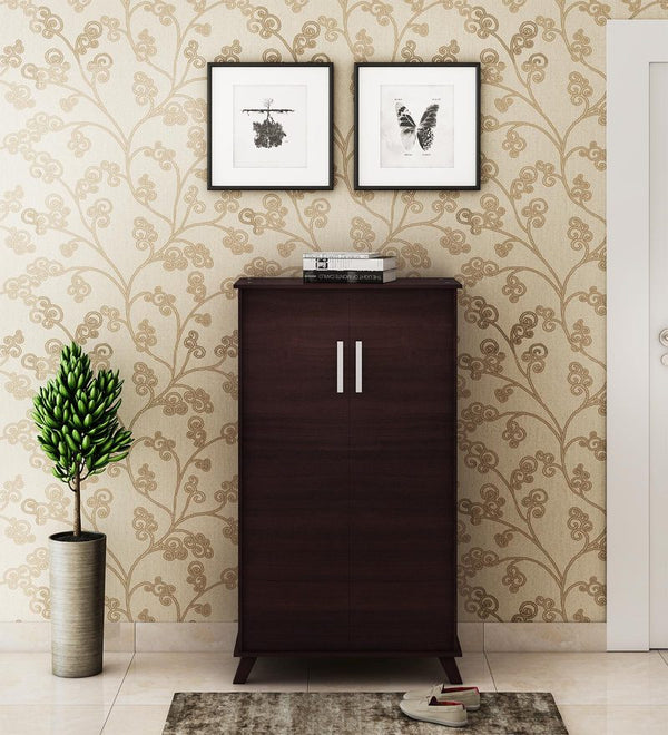 Hexa-2Door-shoe Cabinet-in-Columbia Walnut Finish