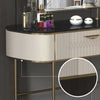 Ira Luxury Makeup Vanity Faux Marble Top Dressing Table With Gold Finish