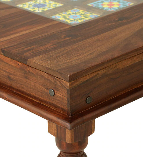 Wooden Rounded 4 Seater Dining Set