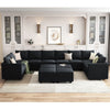 HONBAY Velvet Convertible Modular Sofa Set for Living Room Combination Sectional Couch Sofa