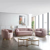 HAGEN CHESTERFIELD SUEDE TUFTED SOFA SET