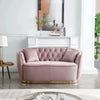 HAGEN CHESTERFIELD SUEDE TUFTED SOFA SET