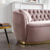 HAGEN CHESTERFIELD SUEDE TUFTED SOFA SET