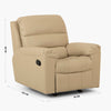 Petals Solid Beige Faux Leather Manual 1-Seater Recliner