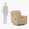 Petals Solid Beige Faux Leather Manual 1-Seater Recliner