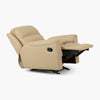 Petals Solid Beige Faux Leather Manual 1-Seater Recliner