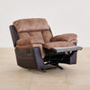 Aries Faux Leather 1-Seater Rocking Recliner - Brown