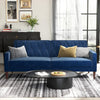 Wide Sofa Futon PU Leather/Velvet Loveseat Folding Sleeper Tufte