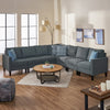 7 Piece Dark Grey Fabric Sectional Couch