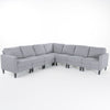 7 Piece Dark Grey Fabric Sectional Couch