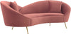 Velvet Round Arm Vintage Style Lounger