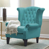 Wayside Chesterfield Wing Chair in Blue